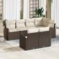 Preview: ARDEBO.de - 7-teiliges Garten-Sofa-Set mit Kissen Braun Poly-Rattan, 2-Sitzer Garten-Sofa mit Stauraum & Kissen Braun Poly-Rattan