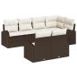 Preview: 7-teiliges Garten-Sofa-Set mit Kissen Braun Poly-Rattan, 2-Sitzer Garten-Sofa mit Stauraum & Kissen Braun Poly-Rattan