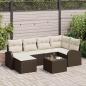 Preview: ARDEBO.de - Sofa Set 7 stk. Braun und Weiß Poly-Rattan