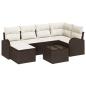 Preview: Sofa Set 7 stk. Braun und Weiß Poly-Rattan