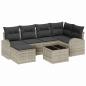 Preview: Sofa Set mit Kissen mit Speicher 7 pcs Hellgrau Poly-Rattan