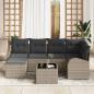 Preview: Sofa Set mit Kissen mit Speicher 7 pcs Hellgrau Poly-Rattan