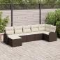 Preview: ARDEBO.de - 7 teiliges Garten Sofa Set mit Kissen Braun Poly Rattan, 2-Sitzer Garten Sofa mit Stauraum & Kissen Braun Poly Rattan