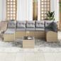 Preview: 8-teiliges Garten-Sofa-Set mit Kissen Schwarz Poly-Rattan, 2-Sitzer Garten-Sofa mit Stauraum & Kissen Beige Poly-Rattan
