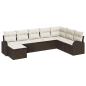 Preview: 8-teiliges Garten Sofa Set mit Kissen Braun Poly Rattan, 2-Sitzer Garten Sofa mit Stauraum & Kissen Braun Poly Rattan