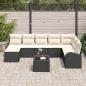 Preview: 8-teiliges Garten Sofa Set mit Kissen Braun Poly Rattan, 2-Sitzer Garten Sofa mit Stauraum & Kissen Schwarz Poly Rattan