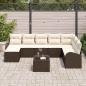 Preview: 8-teiliges Garten Sofa Set mit Kissen Grau Poly Rattan, 2-Sitzer Garten Sofa mit Stauraum & Kissen Braun Poly Rattan