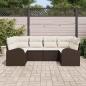 Preview: 6-teiliges Garten Sofa Set mit Kissen Braun Poly Rattan, 2-Sitzer Garten Sofa mit Stauraum & Kissen Braun Poly Rattan