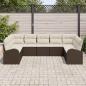Preview: 9-teiliges Garten-Sofa-Set mit Kissen Braun Poly-Rattan, 2-Sitzer Garten-Sofa mit Stauraum & Kissen Braun Poly-Rattan
