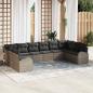 Preview: ARDEBO.de - Gartensofa-set 10 stk. Grau Poly-Rattan