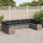 Preview: Gartensofa-set 10 stk. Grau Poly-Rattan