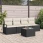 Preview: ARDEBO.de - 5-teiliges Garten-Sofaset mit Kissen Schwarz Poly Rattan, 2-Sitzer Garten-Sofa mit Stauraum & Kissen Schwarz Poly Rattan