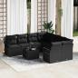 Preview: ARDEBO.de - 9-teiliges Gartensofa Set mit Kissen Schwarz Poly-Rattan, 2-Sitzer Gartensofa mit Stauraum & Kissen Schwarz Poly-Rattan