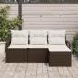 Preview: 4-teilige Garten Sofa Set mit Kissen Braun Poly Rattan, 2-Sitzer Garten Sofa mit Stauraum & Kissen Braun Poly Rattan