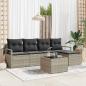 Preview: ARDEBO.de - 6-teiliges Garten Sofa Set mit Kissen Grau Poly Rattan, 2-Sitzer Garten Sofa mit Stauraum & Kissen Grau Poly Rattan