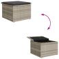 Preview: 6-teiliges Garten Sofa Set mit Kissen Grau Poly Rattan, 2-Sitzer Garten Sofa mit Stauraum & Kissen Grau Poly Rattan