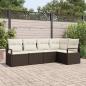 Preview: ARDEBO.de - 5-teiliges Garten Sofa Set mit Kissen Braun Poly Rattan, 2-Sitzer Garten Sofa mit Stauraum & Kissen Braun Poly Rattan