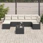 Preview: 7-teiliges Garten Sofa Set mit Kissen Braun Poly Rattan, 2-Sitzer Garten Sofa mit Stauraum & Kissen Schwarz Poly Rattan