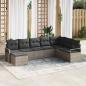 Preview: ARDEBO.de - 8-teiliges Garten Sofa Set mit Kissen schwarzes Poly Rattan, 2-Sitzer Garten Sofa mit Stauraum & Kissen schwarzes Poly Rattan