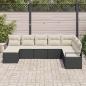 Preview: 8-teiliges Garten Sofa Set mit Kissen schwarzes Poly Rattan, 2-Sitzer Garten Sofa mit Stauraum & Kissen schwarzes Poly Rattan