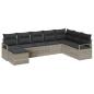 Preview: 8-teiliges Garten-Sofa-Set mit Kissen Hellgrau Poly-Rattan, 2-Sitzer Garten-Sofa mit Stauraum & Kissen Grau Poly-Rattan