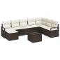 Preview: 8-Teiliges Garten-Sofa-Set mit Kissen Grau Poly-Rattan, 2-Sitzer Garten-Sofa mit Stauraum & Kissen Braun Poly-Rattan