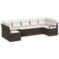 Preview: 7-teiliges Garten Sofa Set mit Kissen Braun Polyrattan, 2-Sitzer Garten Sofa mit Stauraum & Kissen Braun Polyrattan