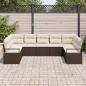 Preview: 9-teiliges Garten Sofa Set mit Kissen Braun Poly Rattan, 2-Sitzer Garten Sofa mit Stauraum & Kissen Braun Poly Rattan