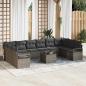 Preview: ARDEBO.de - Gartensofa-set 11 Stk. Hellgrau Poly-Rattan