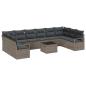 Preview: Gartensofa-set 11 Stk. Hellgrau Poly-Rattan