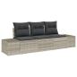 Preview: 3-teiliges Garten Sofa Set mit Kissen Hellgrau Poly Rattan