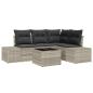 Preview: 5-teiliges Garten Sofa Set mit Kissen Grau Poly Rattan