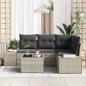 Preview: 5-teiliges Garten Sofa Set mit Kissen Grau Poly Rattan