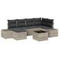 Preview: 7-teiliges Garten Sofa Set mit Kissen Graues Poly Rattan