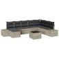 Preview: ARDEBO.de - 9-teiliges Garten-Sofa-Set mit Kissen Grau Poly-Rattan