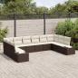 Preview: 10-teiliges Garten-Sofa-Set mit Kissen Braunes Poly-Rattan