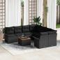 Preview: ARDEBO.de - 9-teiliges Garten-Sofa-Set mit Kissen Schwarz Poly-Rattan Akazie, 2-Sitzer Garten-Sofa mit Stauraum und Kissen Schwarz Poly-Rattan