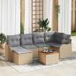 Preview: ARDEBO.de - Gartensofa-set 7 pcs Beige und Hellgrau Poly-Rattan