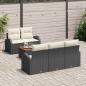 Preview: Gartensofa-set 6 stk. Schwarz und Creme Poly-Rattan