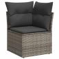 Preview: 9-teilige Garten Sofa Set mit Kissen Grau Poly Rattan Akazie, 2-Sitzer Garten Sofa mit Stauraum & Kissen Grau Poly Rattan