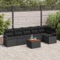 Preview: ARDEBO.de - 7-teiliges Garten-Sofa-Set mit Kissen Schwarz Poly-Rattan Akazie, 2-Sitzer Garten-Sofa mit Stauraum & Kissen Schwarz Poly-Rattan