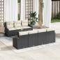 Preview: ARDEBO.de - 8-teiliges Garten-Sofaset mit Kissen Schwarz Poly-Rattan Akazie