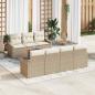Preview: ARDEBO.de - 8-teiliges Gartensofa-Set mit Kissen Beiger Poly Rattan Akazie