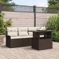 Preview: ARDEBO.de - Gartensofa-set mit Kissen mit Speicher 5 pcs Braun Poly Rattan