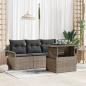 Preview: ARDEBO.de - 5-teiliges Garten-Sofa-Set mit Kissen Grau Poly-Rattan, 2-Sitzer Garten-Sofa mit Stauraum & Kissen Grau Poly-Rattan