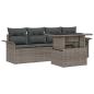 Preview: 5-teiliges Garten-Sofa-Set mit Kissen Grau Poly-Rattan, 2-Sitzer Garten-Sofa mit Stauraum & Kissen Grau Poly-Rattan
