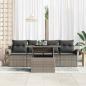 Preview: 5-teiliges Garten-Sofa-Set mit Kissen Grau Poly-Rattan, 2-Sitzer Garten-Sofa mit Stauraum & Kissen Grau Poly-Rattan