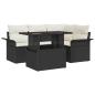 Preview: ARDEBO.de - Gartensofa-set 5 stk. Schwarz [Synthetisch]: Poly Rattan