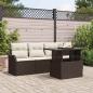 Preview: ARDEBO.de - 5-teilige Garten Sofa Set mit Kissen Braun Poly Rattan, 2-Sitzer Garten Sofa mit Stauraum & Kissen Braun Poly Rattan