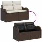 Preview: 8-teiliges Garten Sofa Set mit Kissen Braunes Poly-Rattan, 2-Sitzer Garten Sofa mit Stauraum & Kissen Braunes Poly-Rattan